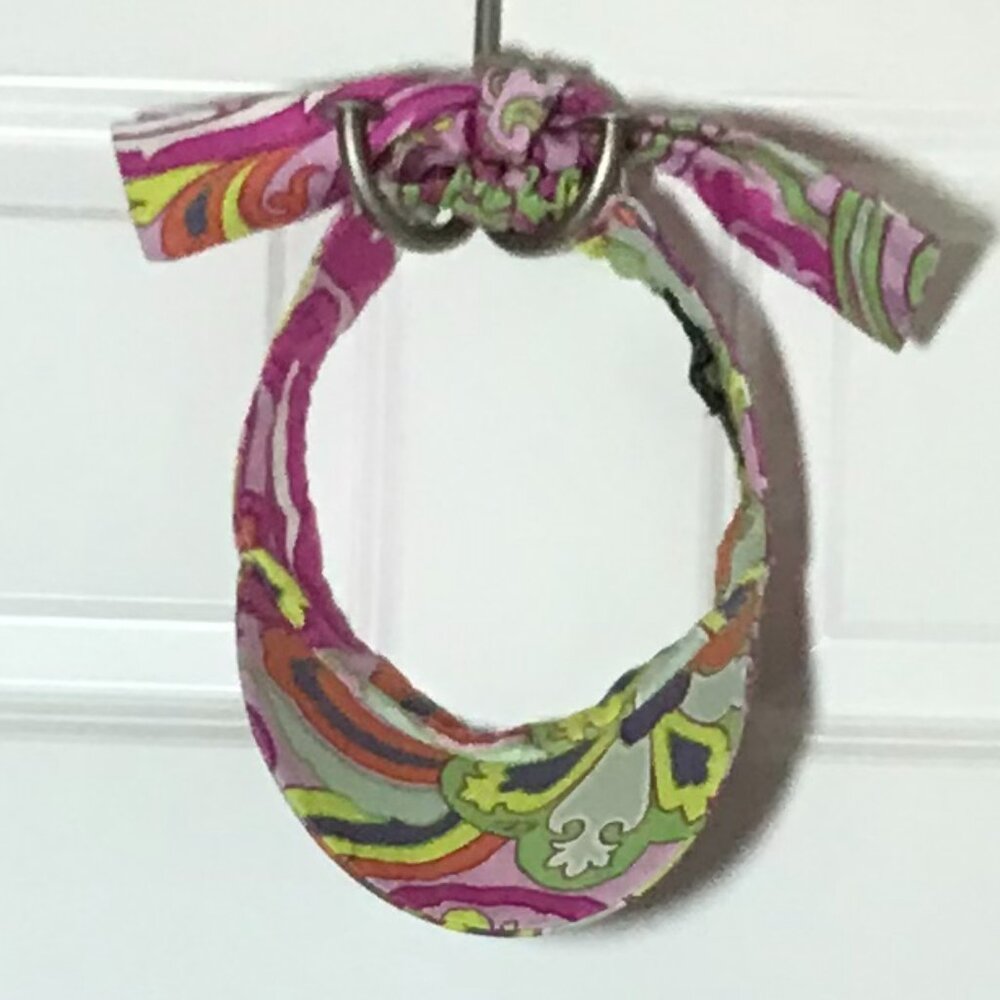 ETRO Milano Women's Visor -Pink Purple Green Orange Print -Tie Detail Sz M NWOT - Picture 3 of 16